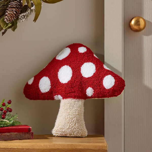 Woodland Crochet Red Cushion