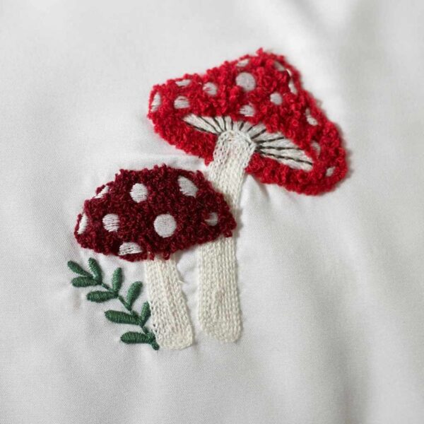 Woodland Crochet White Duvet Cover Set Close Up Image