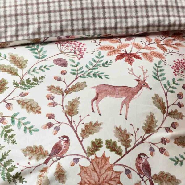 Woodland Stag Cream Duvet Cover Set Close Up Image