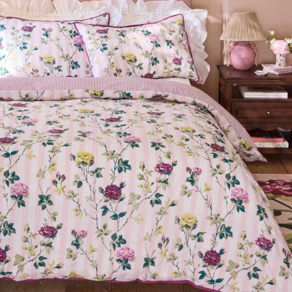 Cath Kidston Climbing Rose Stripe Bedding Main Image