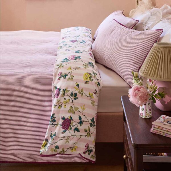 Cath Kidston Climbing Rose Stripe Bedding Reverse Image