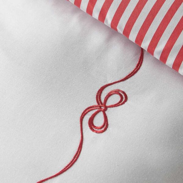 Bow Embroidery Christmas Bedding Lansfield Detail Image