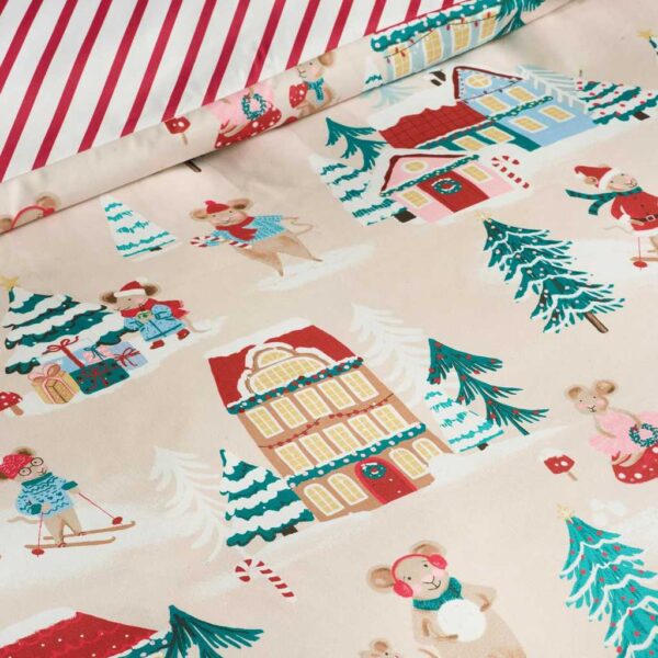 Christmas Mouse Town Bedding Lansfield Detail Image