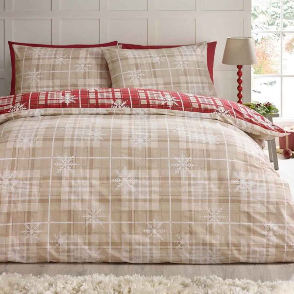 Christmas Scandi Check Bedding Lansfield Reverse Image
