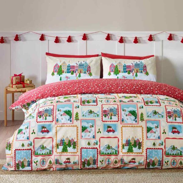 Christmas Town Stamps Bedding Lansfield Main Image