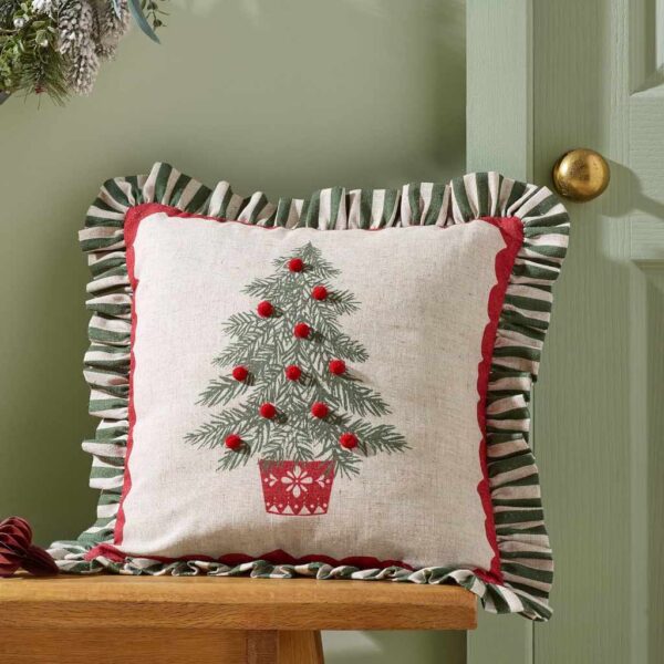 Christmas Tree Green Cushion Lansfield Main Image