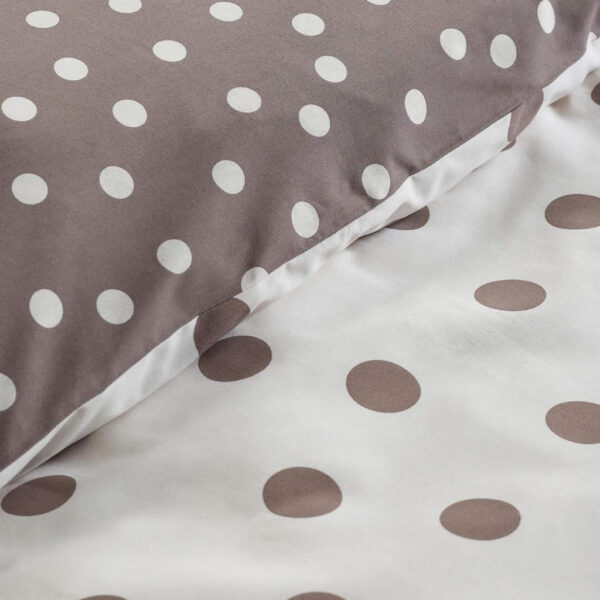 Polka Dot Chocolate Bedding Close Up Image
