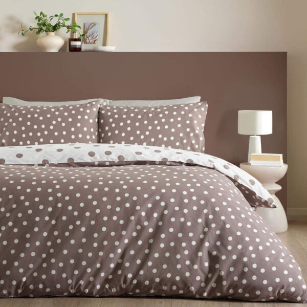 Polka Dot Chocolate Bedding Reverse