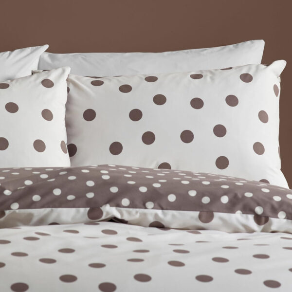 Polka Dot Chocolate Bedding Showing Pillowcases