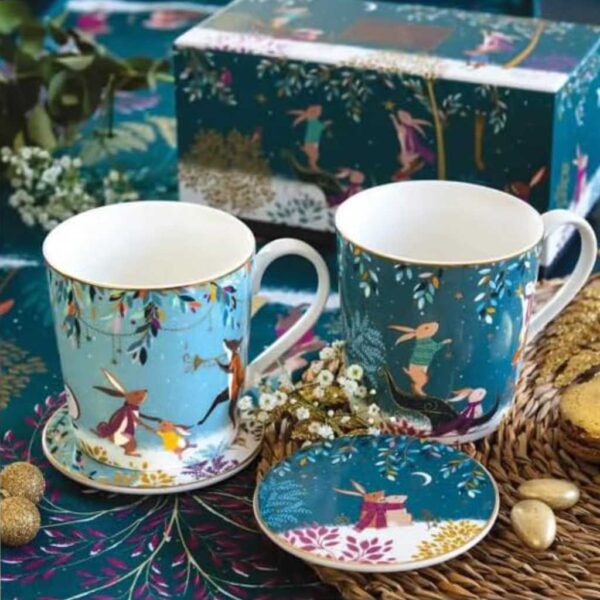 Sara Miller Woodland Tales Mug & Coaster Gift Set Close Up image