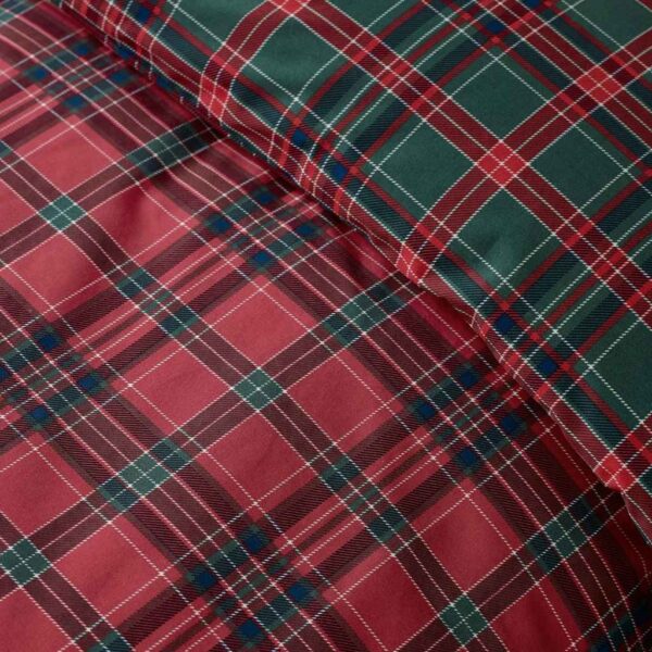Tartan Check Reversible Bedding Lansfield Detail Image