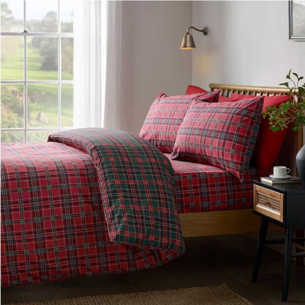 Tartan Check Reversible Bedding Lansfield Main Image