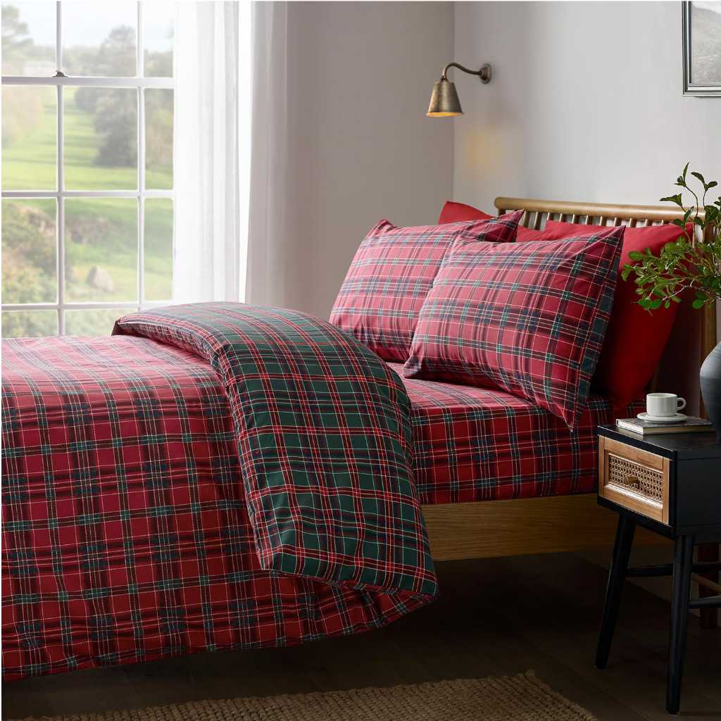 Tartan Check Reversible Bedding Lansfield Main Image