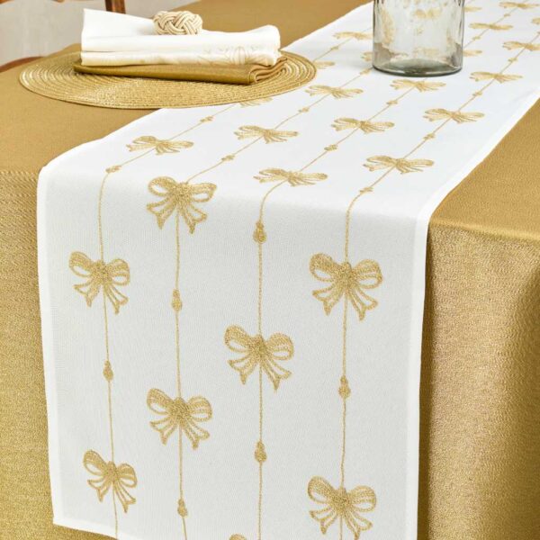Walton - Embroidered Bow Gold Runner