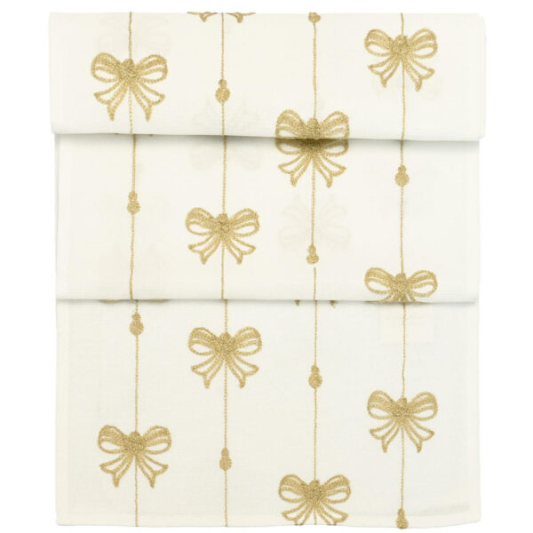 Walton - Embroidered Bow Gold Runner Close Up Image