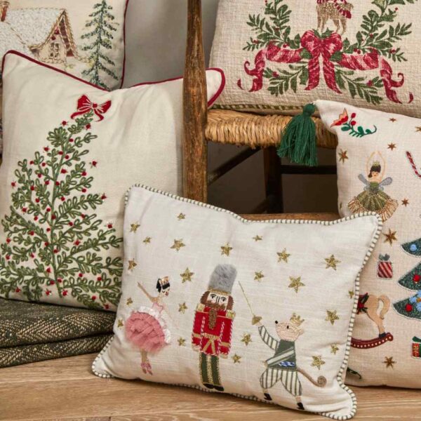 Walton Embroidered Nutcracker Cushion Lifestyle Image
