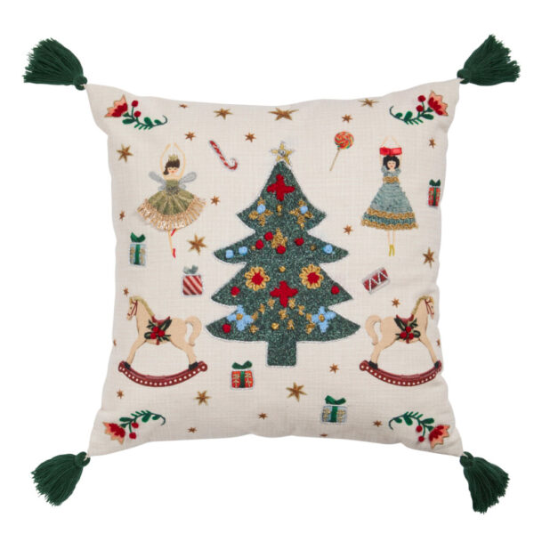 Walton Embroidered Tree and Rocking Horse Cushion