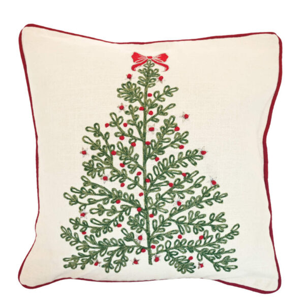 Walton Embroidered Winter Tree and Bow Cushion