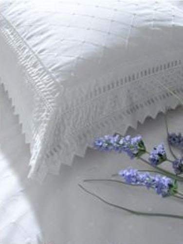 Broderie Anglaise Bedding White in Percale & Embroidered by Balmoral