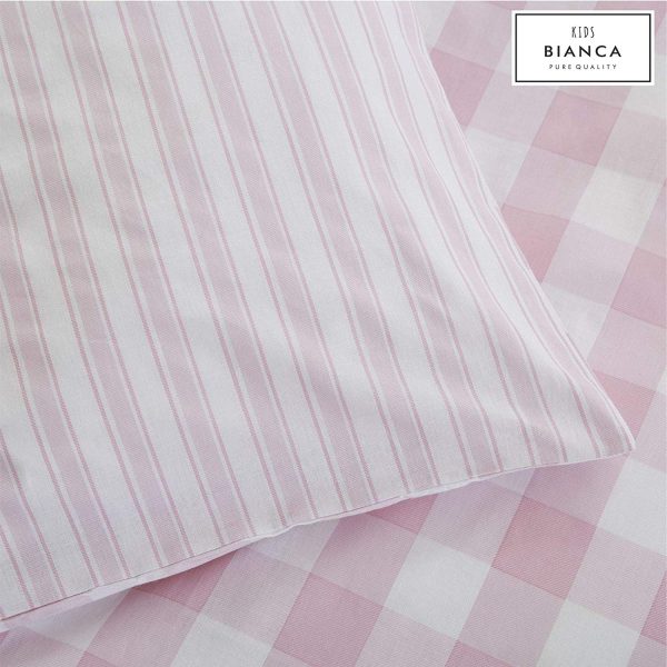 Bianca-Check-And-Stripe-Cotton-Print-Single-Duvet-Set-Pink-B07VH166TX-4