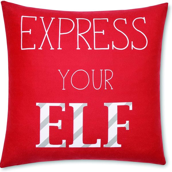 Express Your Elf Cushion in Red by Catherine Lansfield