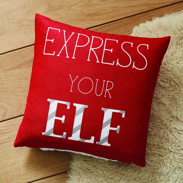 Express Your Elf Cushion in Red by Catherine Lansfield