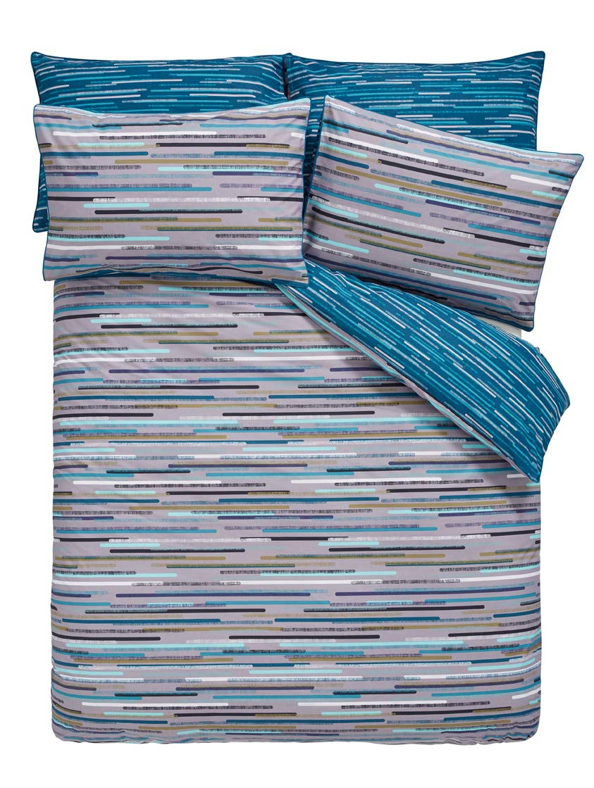 Terence Conran Motion Teal Blue & Grey Stripe Designer Bedding Range