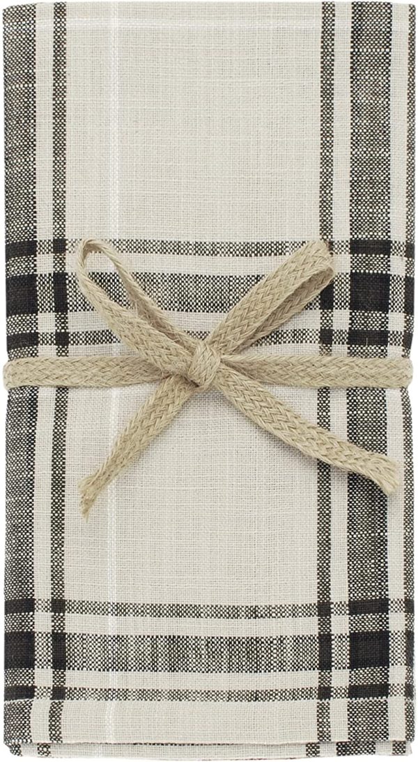 Blake Check Kitchen Textiles in Iron Grey 100% Cotton by Walton & Co - Image 2