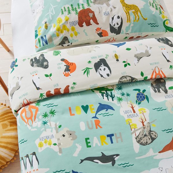 Love Our Earth Duvet Cover and Pillowcase Set by little furn